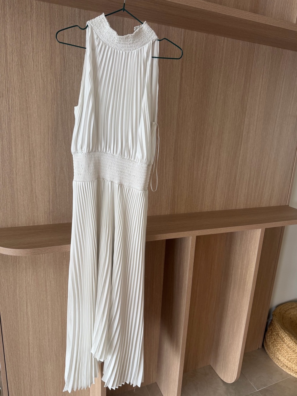 1. State Cream Pleated Halter Jumpsuit